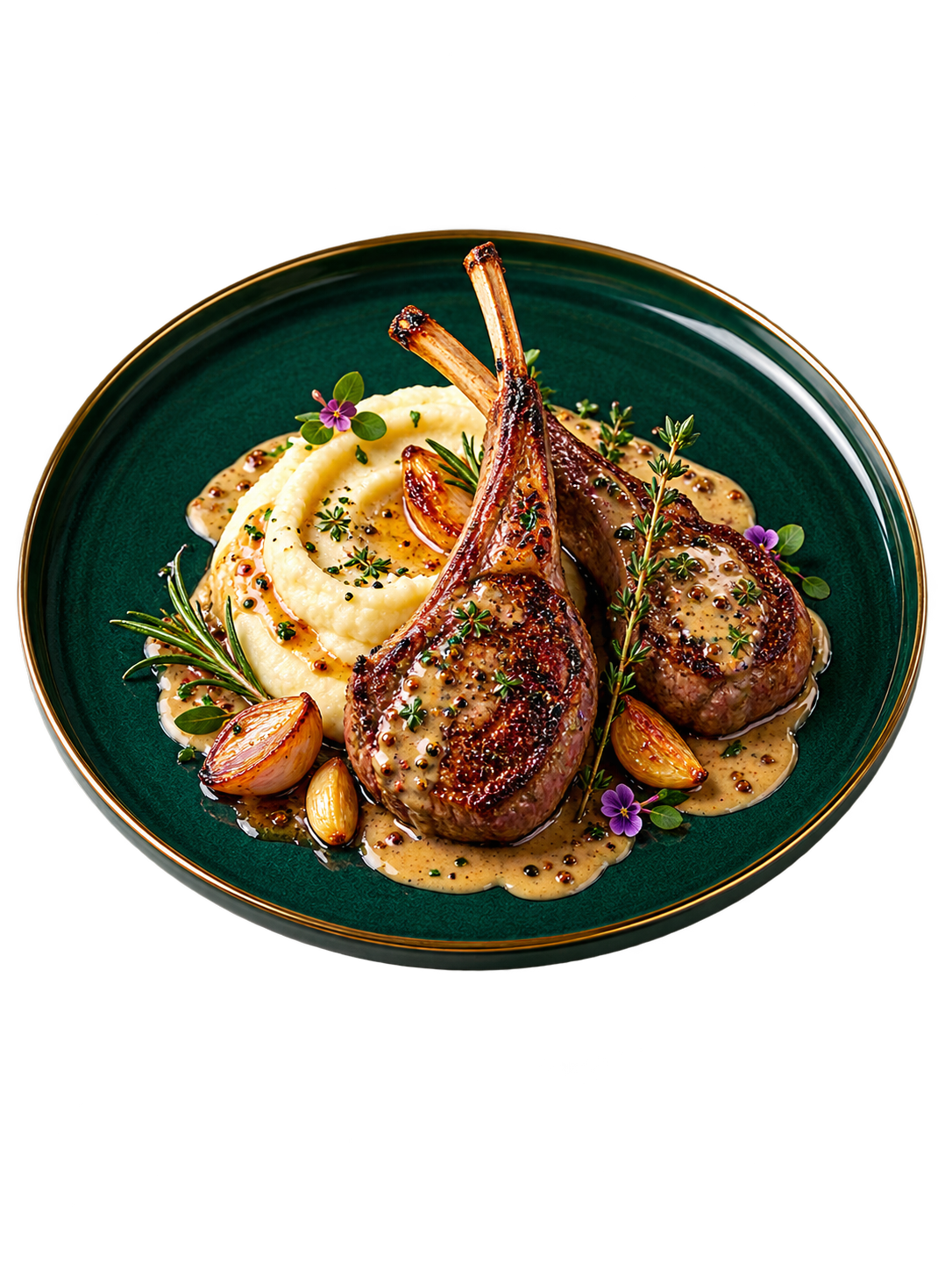 Lamb Chops with Cognac Cream Sauce