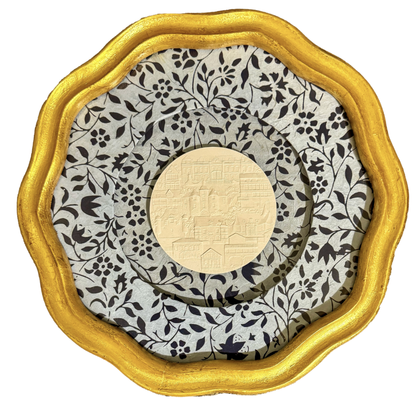 Small Blue Patterned Intaglio