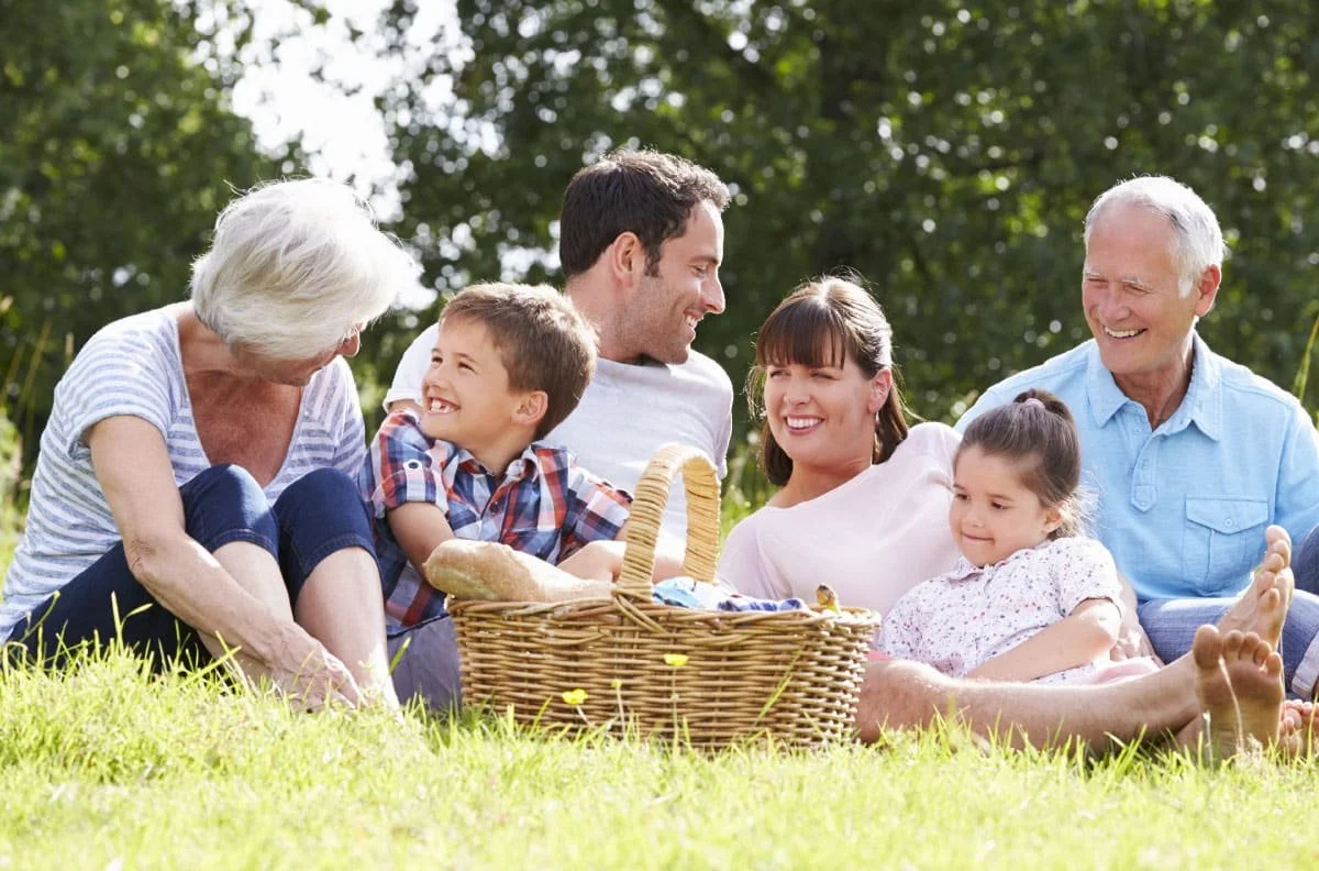 multigenerational family on a picnic