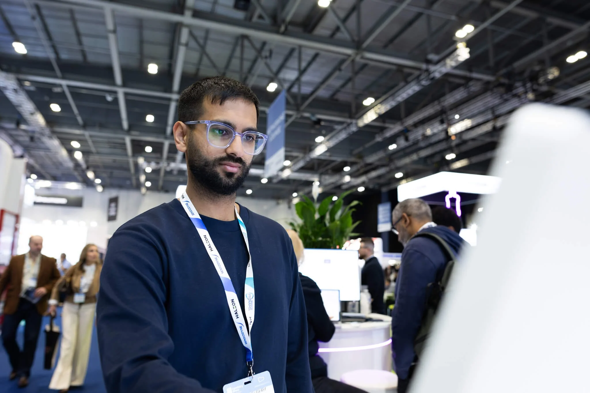 A customer used the product captured by a corporate event photographer at the excel