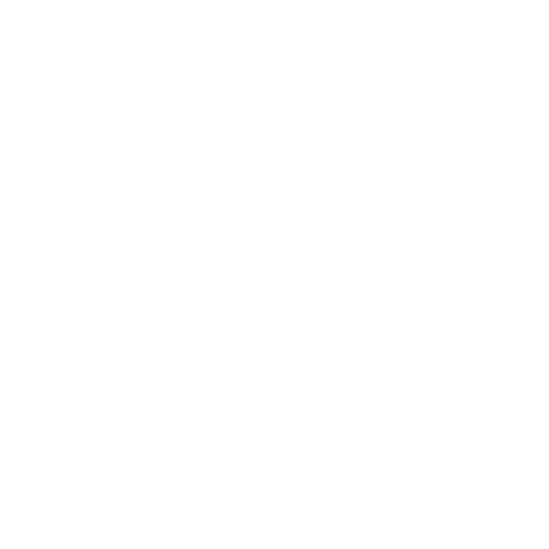 A white simplified Christmas tree on a black background.
