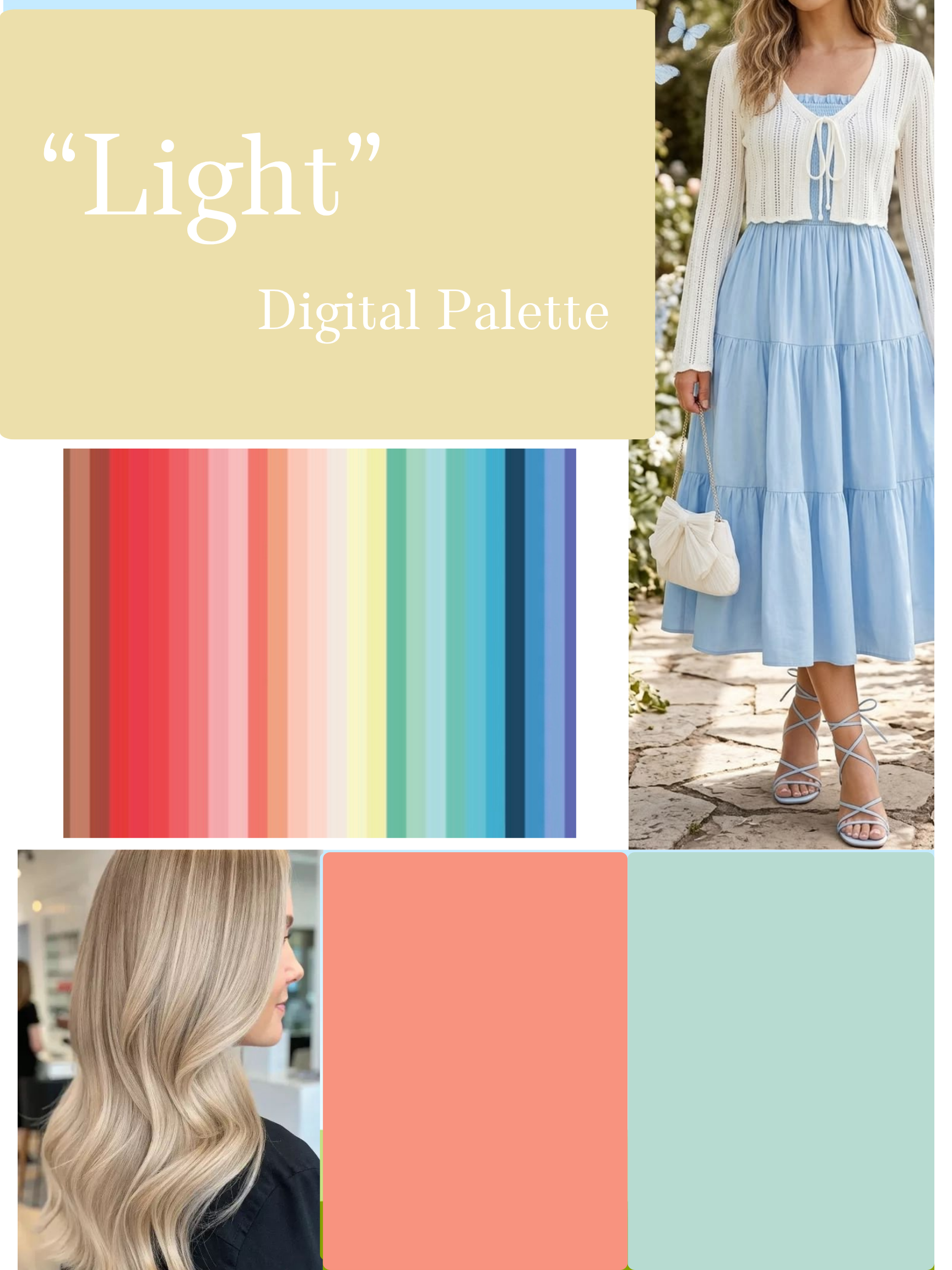 Digital Colour Analysis 9-Page Wallet/Guide: Light Palette