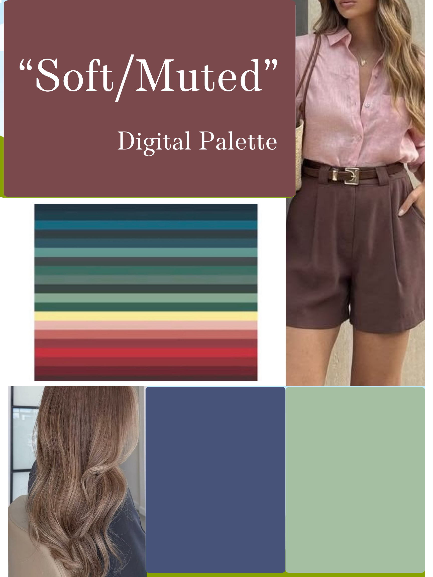 Digital Colour Analysis 9-Page Wallet/Guide: Soft Muted Palette