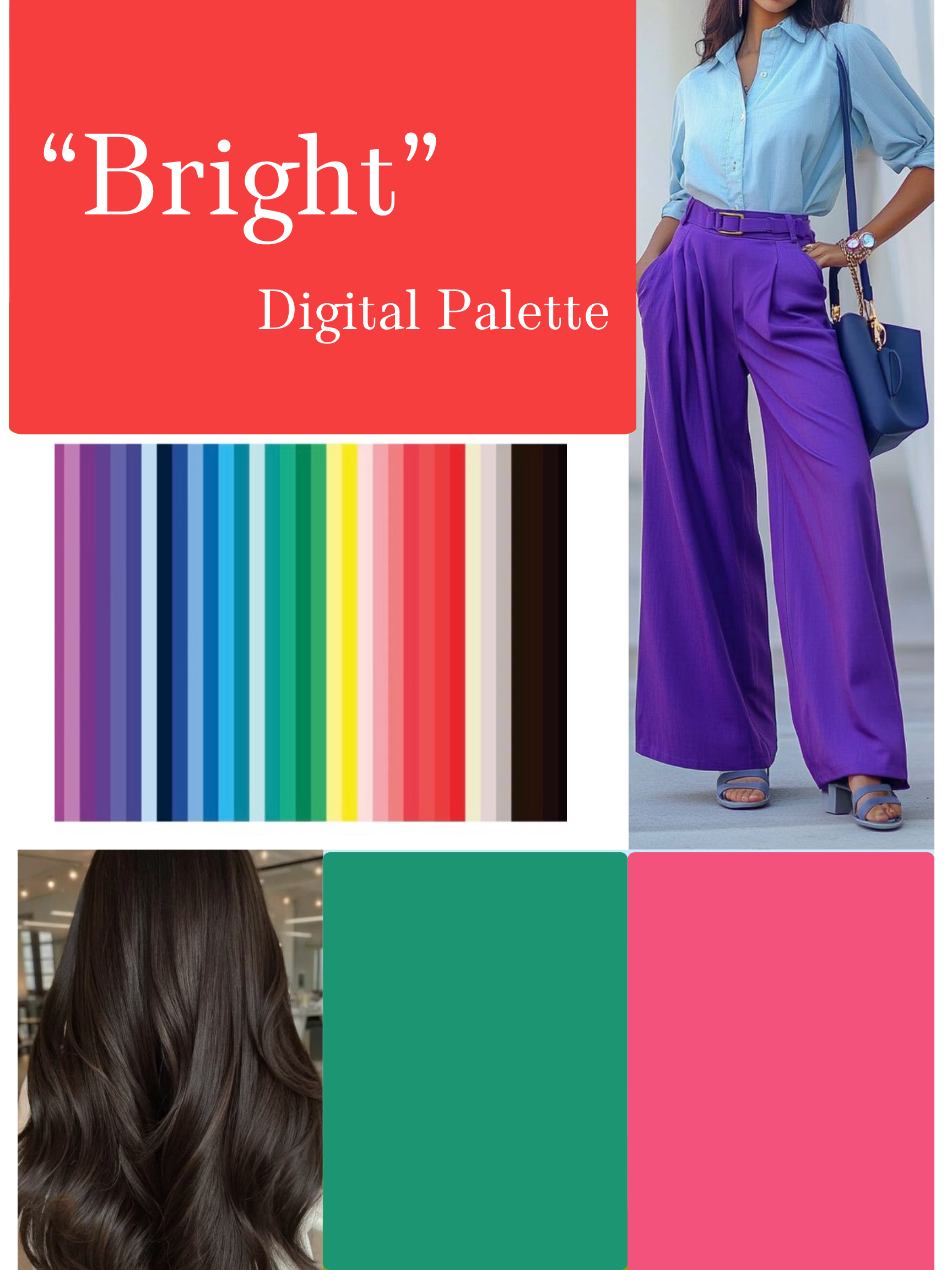 Digital Colour Analysis 9-Page Wallet/Guide: Bright Palette