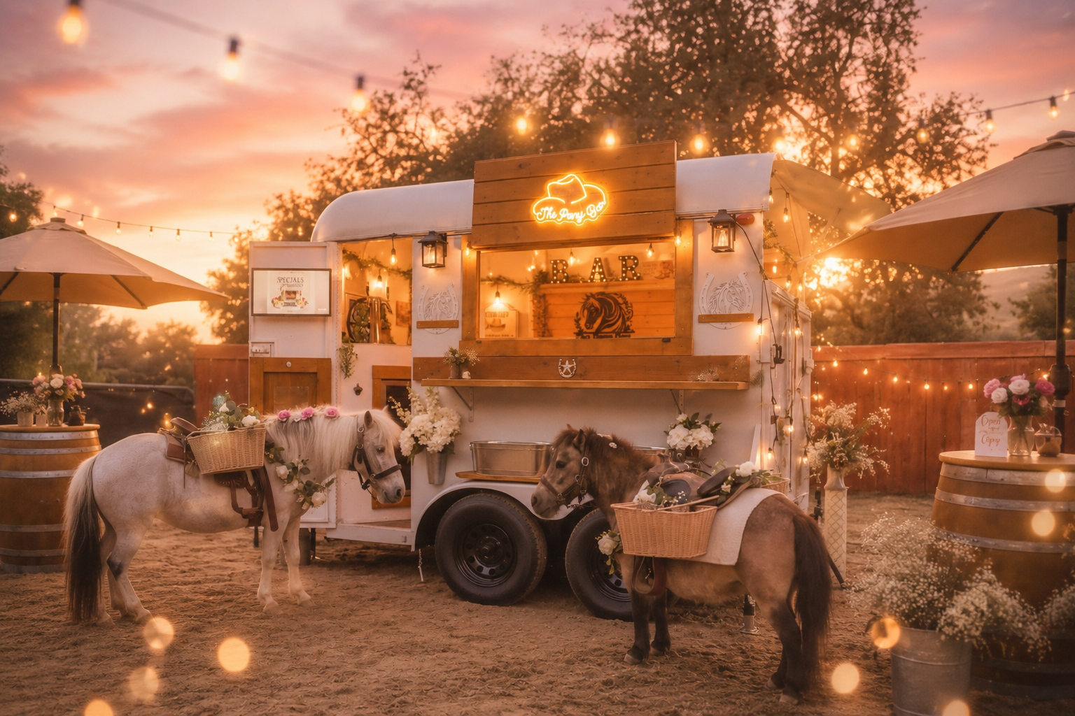 miniature horse beer burros San Diego rustic wedding country wedding mobile bartending wedding bartender