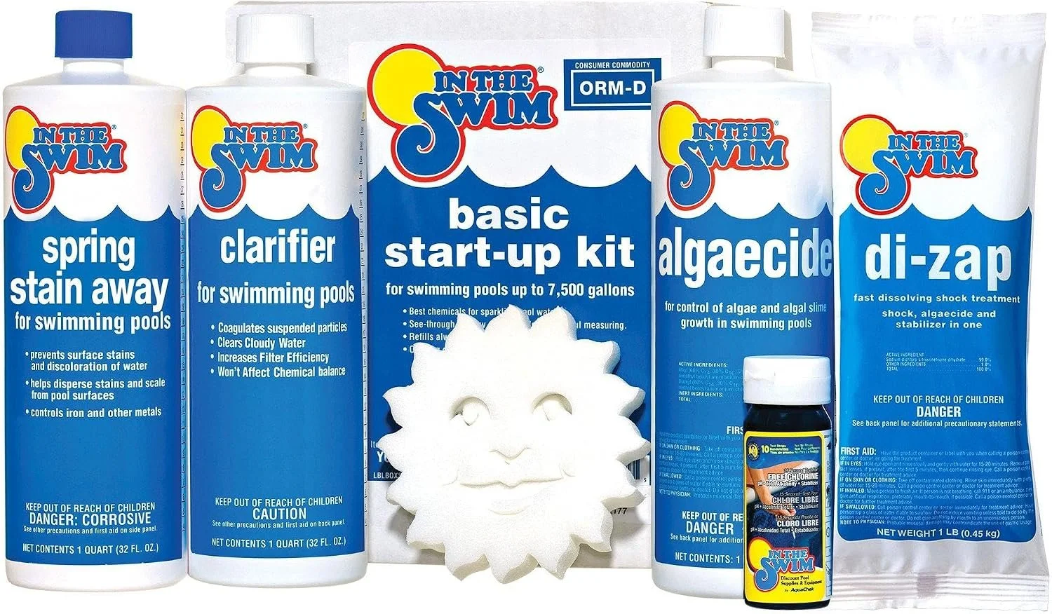 In The Swim Pool Basic Opening Chemical Start Up Kit - Above Ground and In-Ground Swimming Pools - Up to 7,500