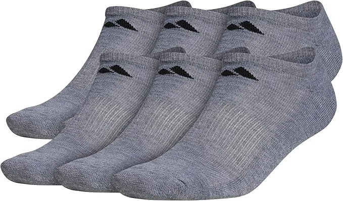 adidas Men's Athletic Cushioned No Show Socks (6 Pairs) Durable & Comfortable