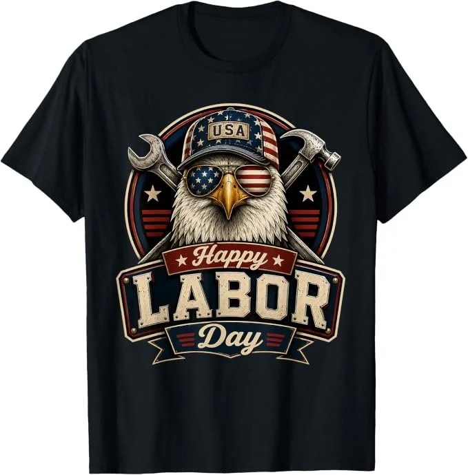 Happy Labor Day US Flag Patriotic American Pride Celebration T-Shirt