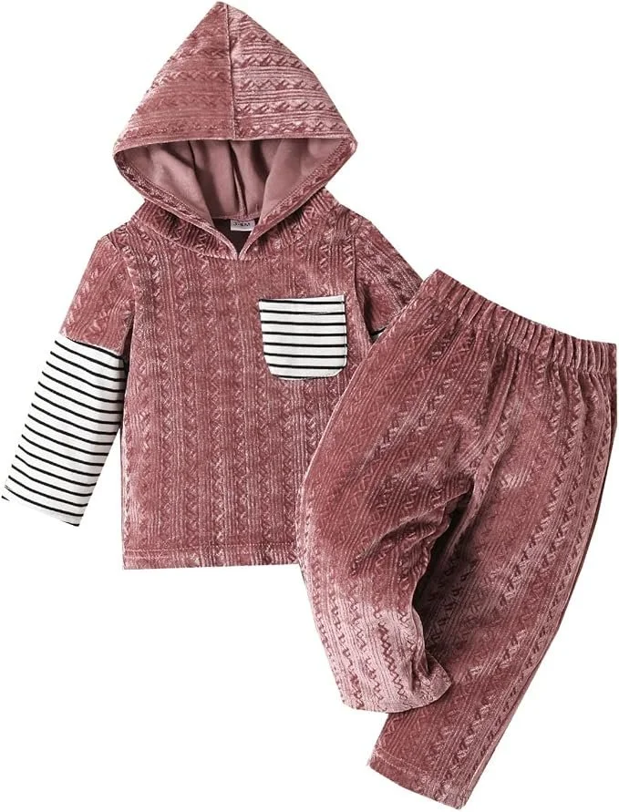 Kids Summer Clothes Boys Infant Toddler Boys Girls Long Sleeve Stripe Prints Hoodie Tops Solid Designer Kids Clothes