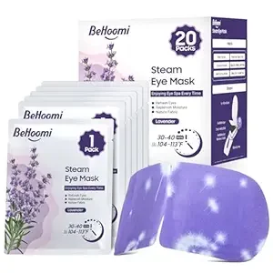 20 Packs Steam Eye Mask, Heated Eye Mask Warm Compress for Eyes, Disposable Self Heating Steam Mask for Home, Sleep, Spa, Travel Essentials & Relaxation Gifts for Women (Lavender)