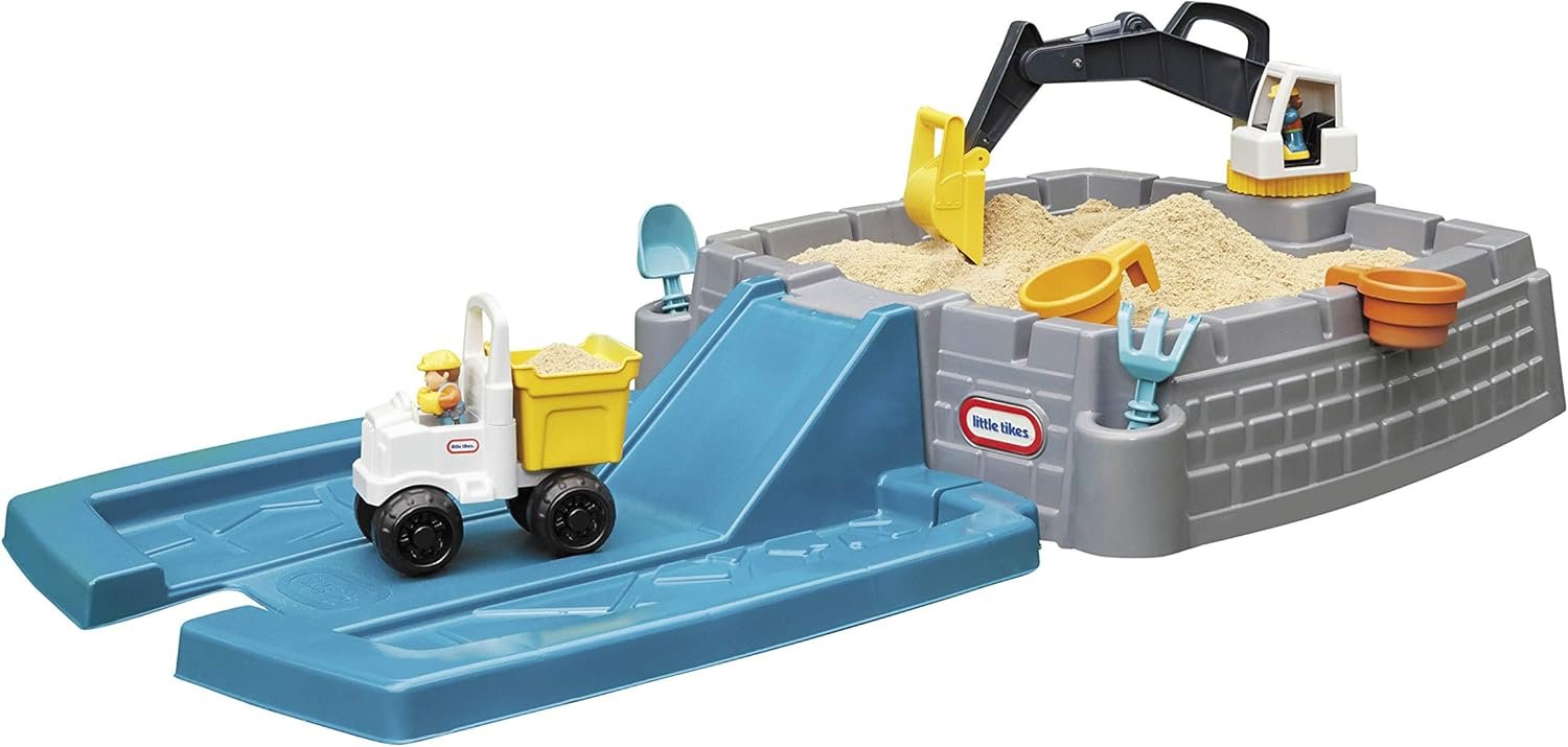 Little Tikes Dirt Diggers Excavator Sandbox for Kids, Including lid and Play Sand Accessories, Multicolor