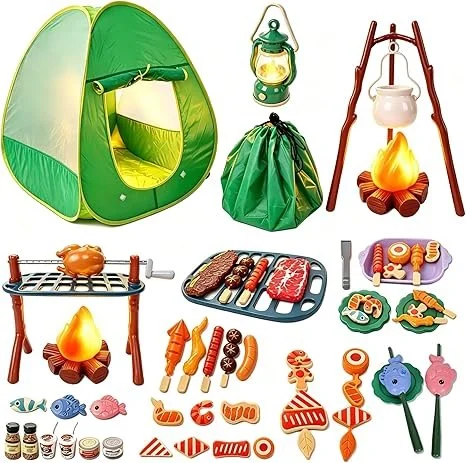 Kids Camping Set with Play Tent,
Campfire,Lantern,Indoor Outdoor Camping Set with Pop up Play Tent,Camping Toys Play Set for Kids 3 4 5 Year Old,Toddler Toys