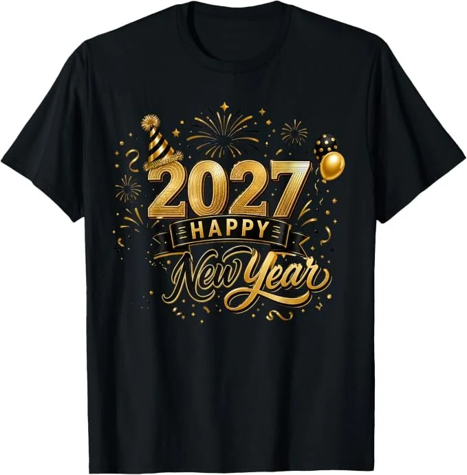Happy New Year Party 2027 Funny Balloon Family Matching T-Shirt