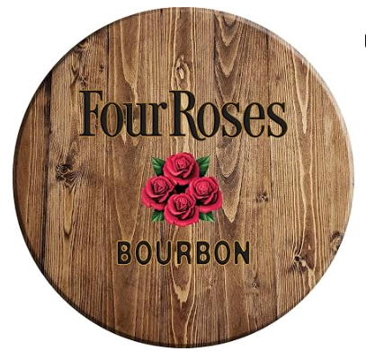 Four Roses Bourbon Inspired by Whiskey Barrel 18 Inch Bar Sign Home Bar Decor