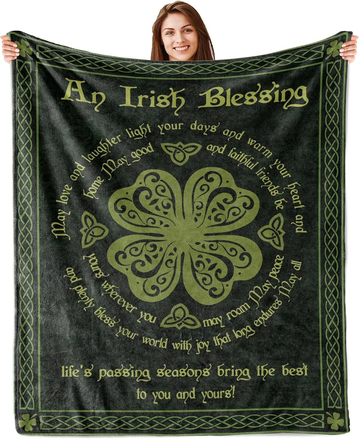 Irish Gifts Blanket 60"X50", Irish Gifts for Women Men, Irish Blessing Gift | Celtic Irish Gifts for Women, Irish Decor, Ireland Gifts, Perfect for Saint Patrick’s Day