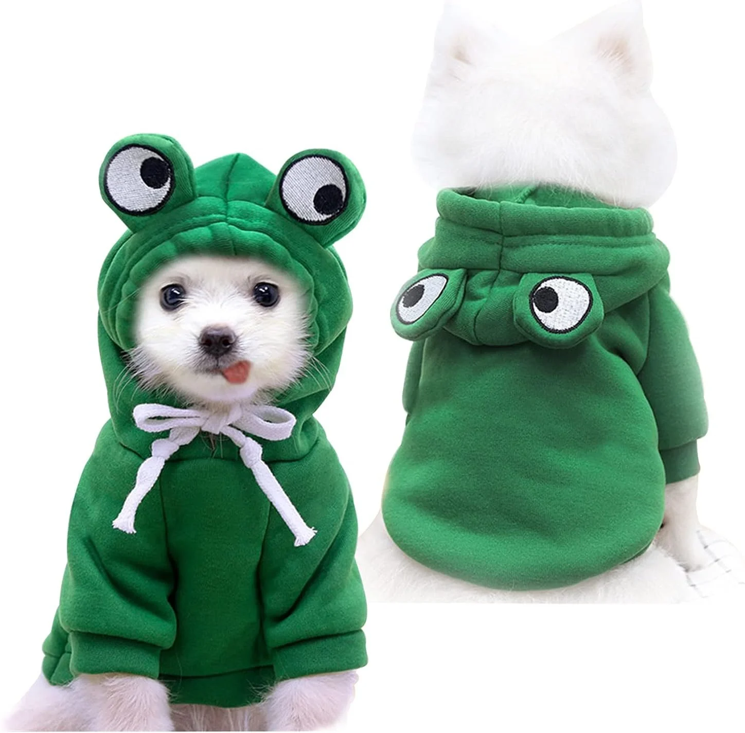 Dog Hoodie Basic Sweater Coat Cute - Frog Shape Warm Jacket Pet Cold Weather Clothes Outfit Outerwear for Cats Puppy Small Medium Dogs（XL）