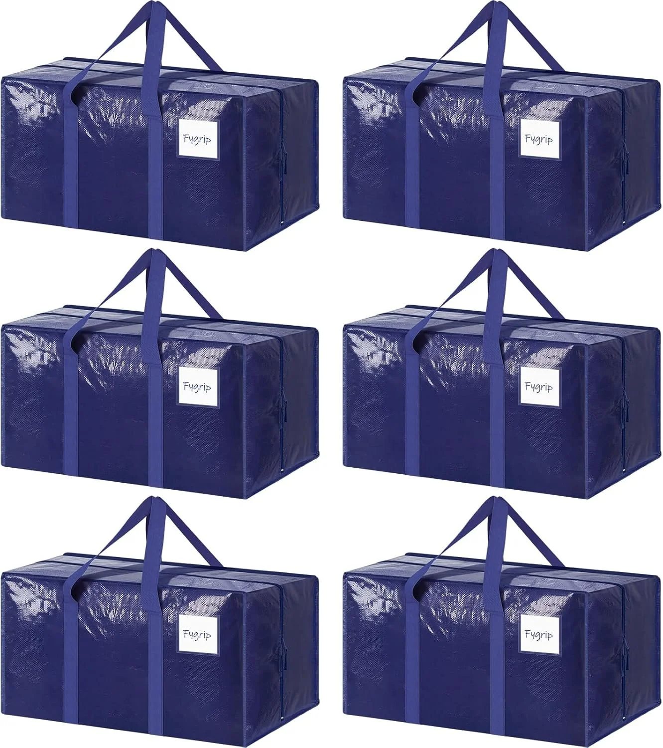 6 Pack Extra Heavy Duty Large Moving Bags with Strong Zipper, Dark Blue
Comfortable Handles, Sturdy & Durable Clothes Storage Bags Totes Bins, Blue Packing Moving Boxes for College Supplies
