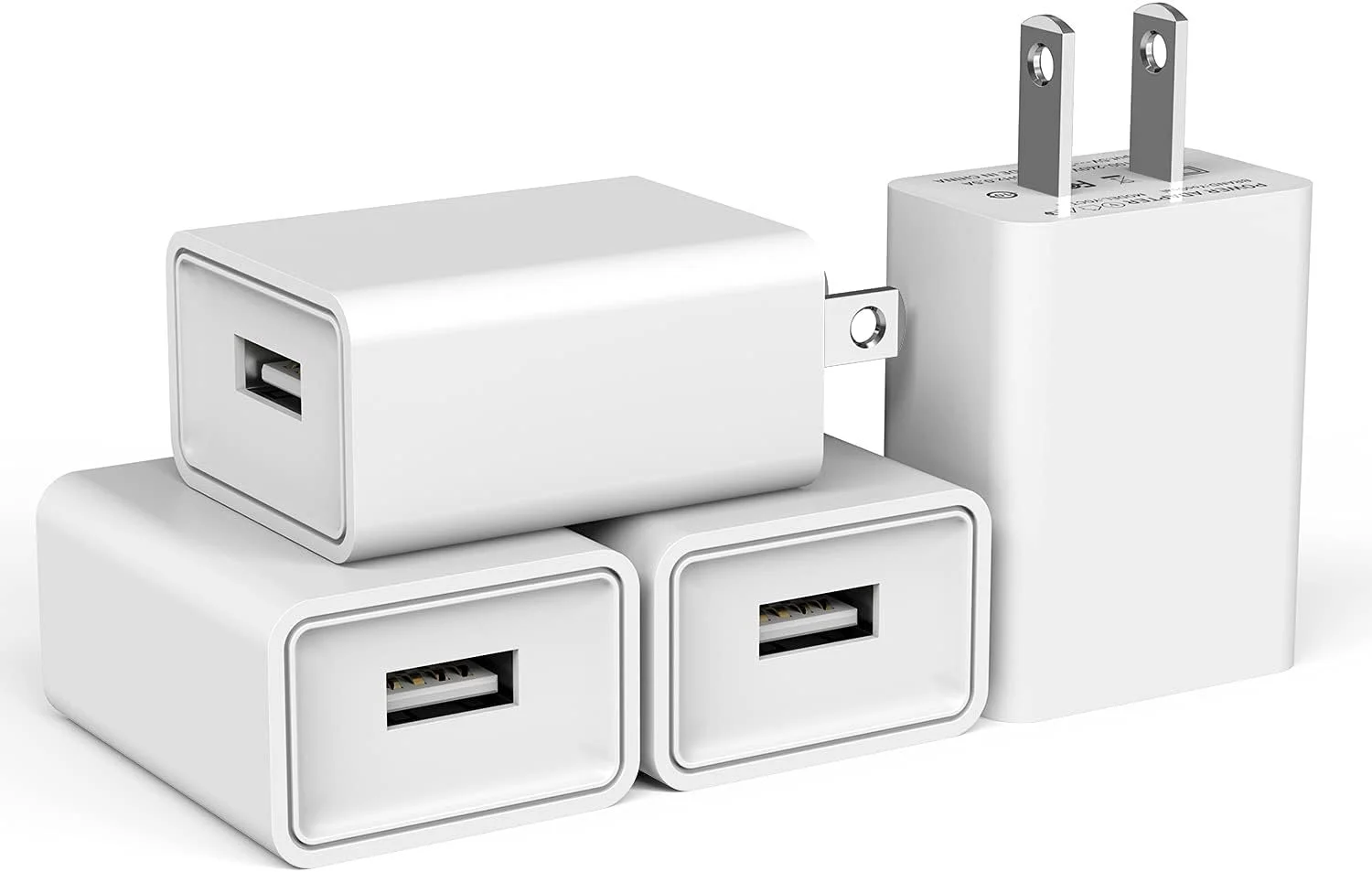 
Click to see full view
4-Pack USB Wall Charger USB Wall Plug 5V 2.1A AC Power Adapter Compatible with Smart Phones, Smart Watches, Small Game Consoles,Cameras,Audio Equipment and More Electronics Products