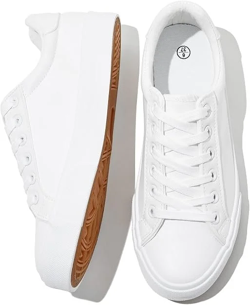 SERNIAL Womens White Tennis Shoes PU Leather Casual Sneakers | Water Resistant,Slip Resistant,Easy Clean,Soft,Easy Match