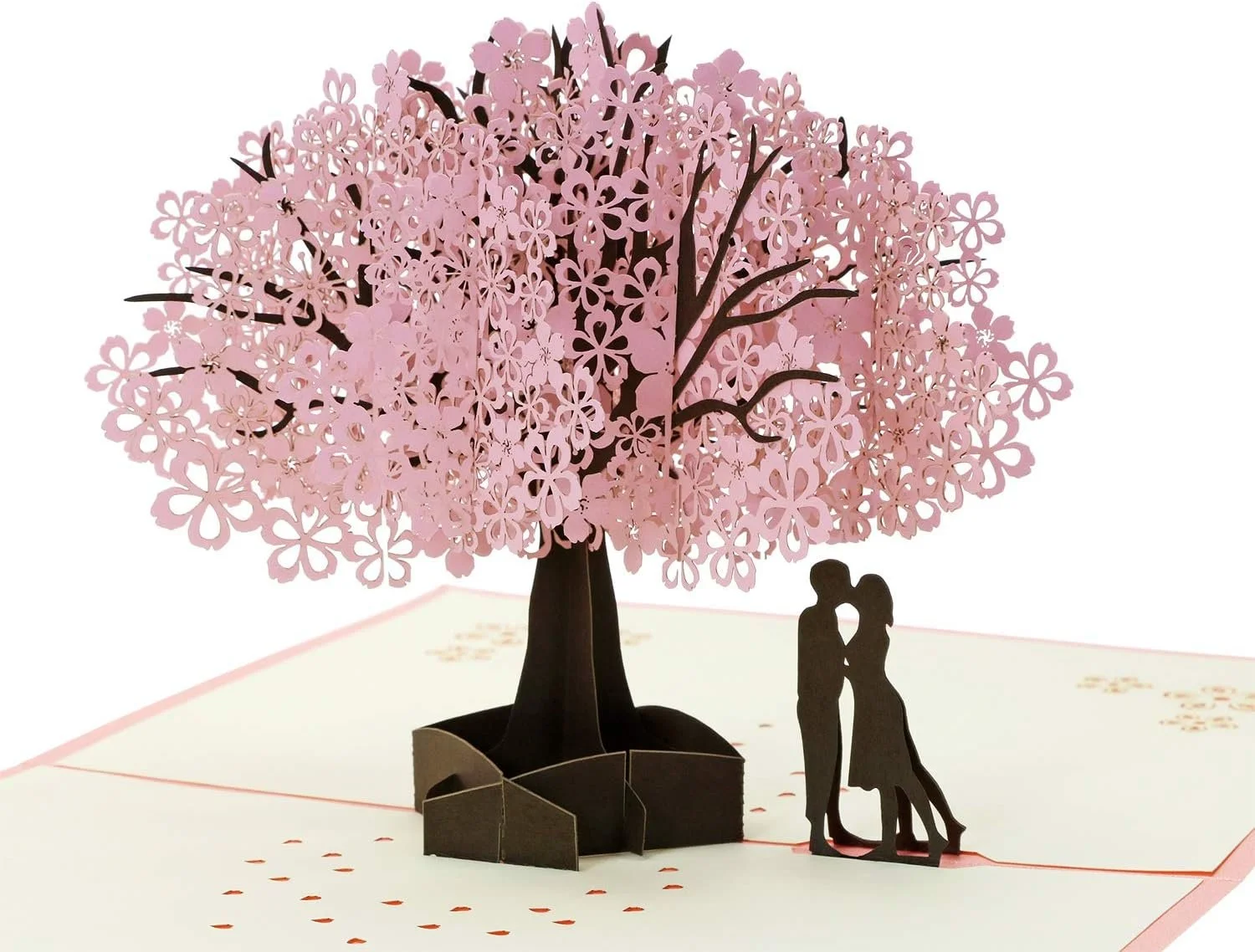 PENTA ANGEL Handmade Cherry Blossom Card Pop Up 3D Flower Romantic Love Letter Greeting Anniversary Wedding Valentine Birthday Gift Card Blank Stationery Paper for Her Him Husband Wife