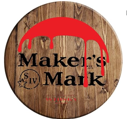 Makers Wax Dipped Bourbon Inspired by Whiskey Barrel 18 Inch Bar Sign Home Bar Decor