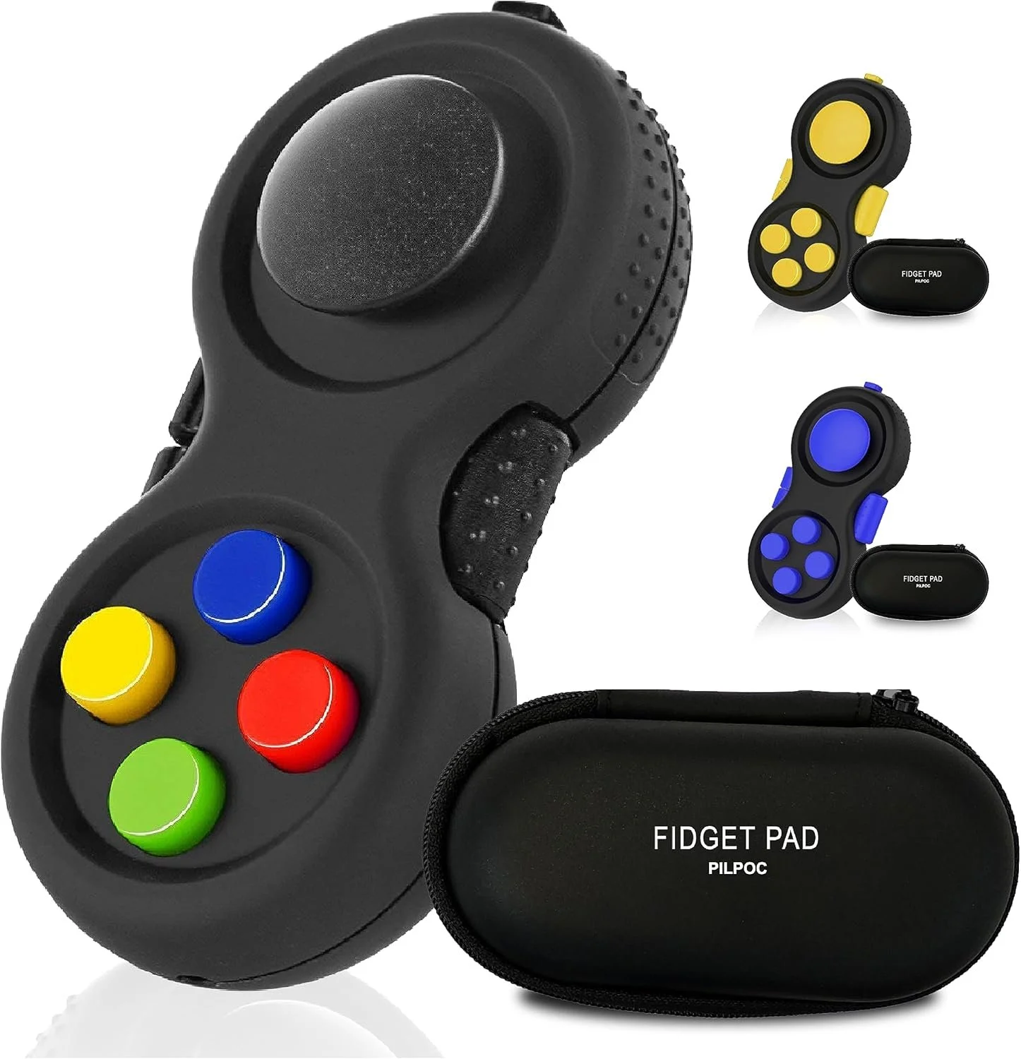 PILPOC Fidget Pad, Fidget Controller Toy for Highly Increased Focus, Reduced Stress & Anxiety, Enhances Productivity & Calms Nerves for ADHD, Remote Control Sensory Play for Kids