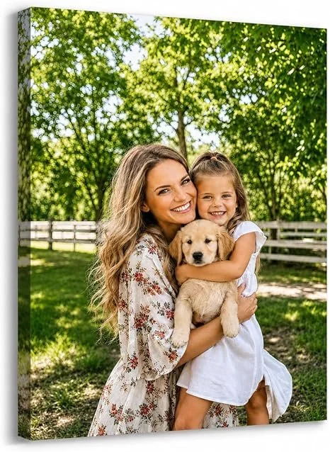 Ssedltbc Canvas Prints with Your Photos Custom Canvas Wall Art Ideal for Home Decor Gifts Keepsakes Framed Multiple Size Options (Vertical)