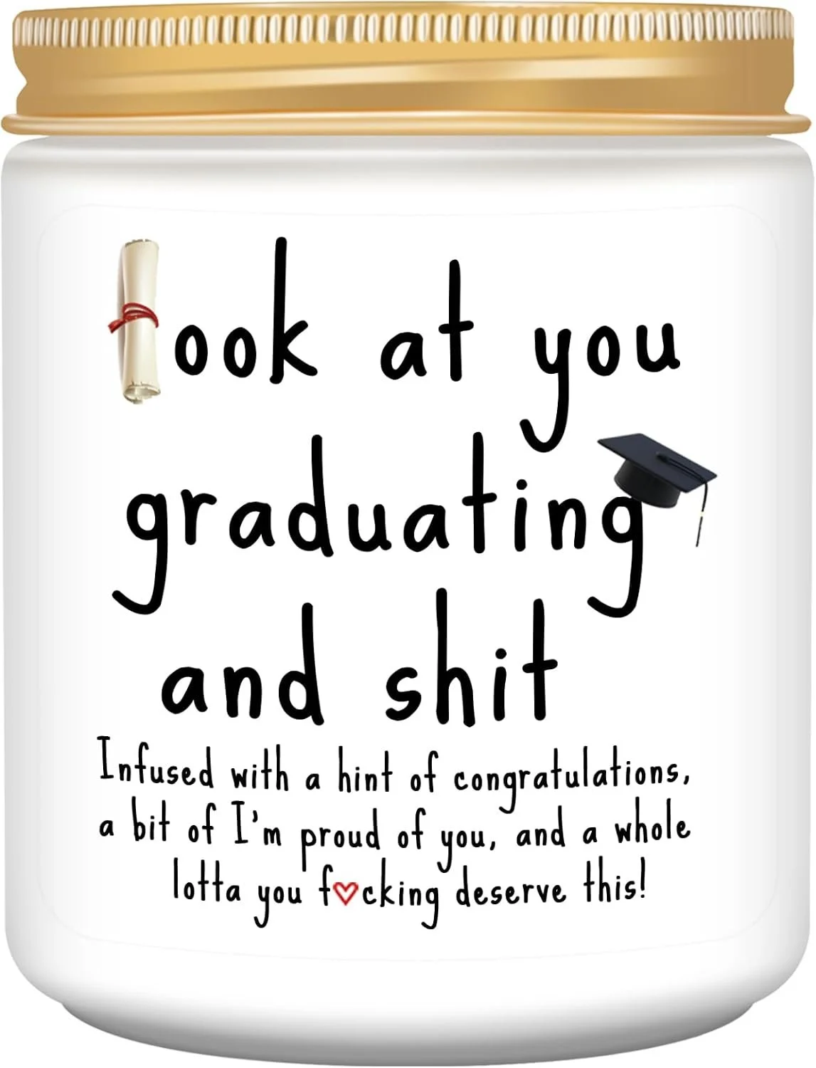 Graduation Gifts, 2026 Funny Graduation Gift for Her Him, Best Grad High School College Congratulations Masters PhD Degree Nurse - Lavender Scented Candles