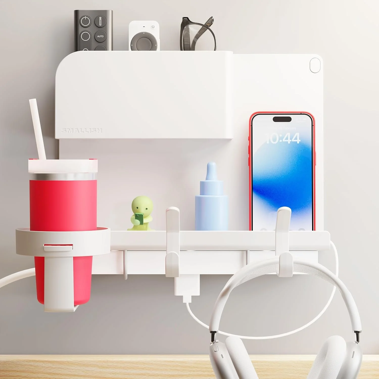 WallShelfie Bedside Wall Organizer & Dorm Decor for Dorm Room - White
Dorm Room Essential, Floating Bedside Shelf Wall Mount Organizer, Remote Control Holder, Cool Teen Girls Trendy Stuff,