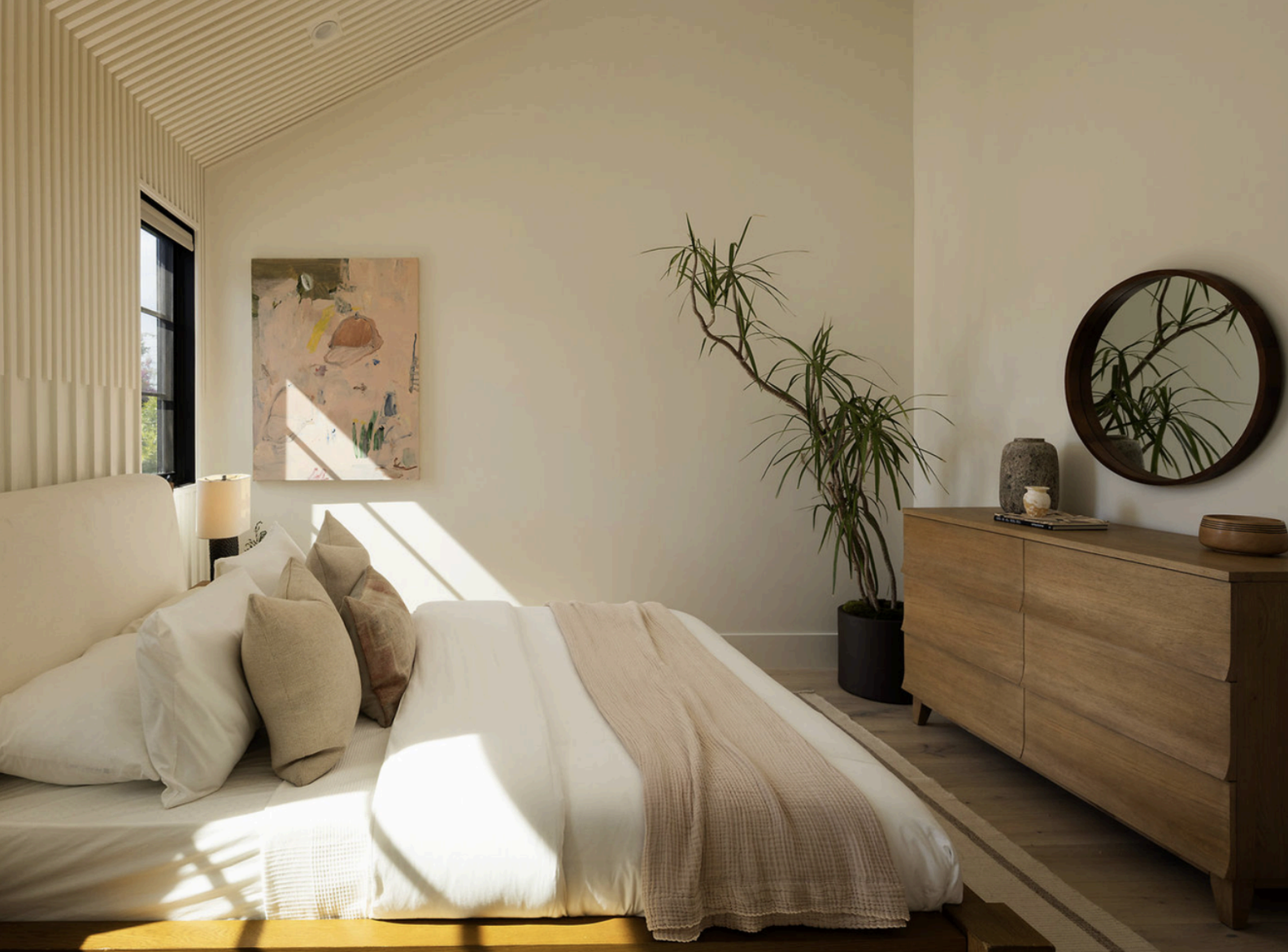 Luxury art staging in Los Angeles featuring museum-quality contemporary artwork in a modern luxury residence.