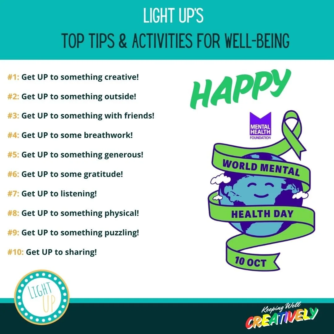 💚 WORLD MENTAL HEALTH DAY | Your wellbeing matters.

Today is a reminder that mental health matters just as much as physical health, and that we all deserve spaces where we feel safe, supported and free to be ourselves.

At Light UP, we believe the 