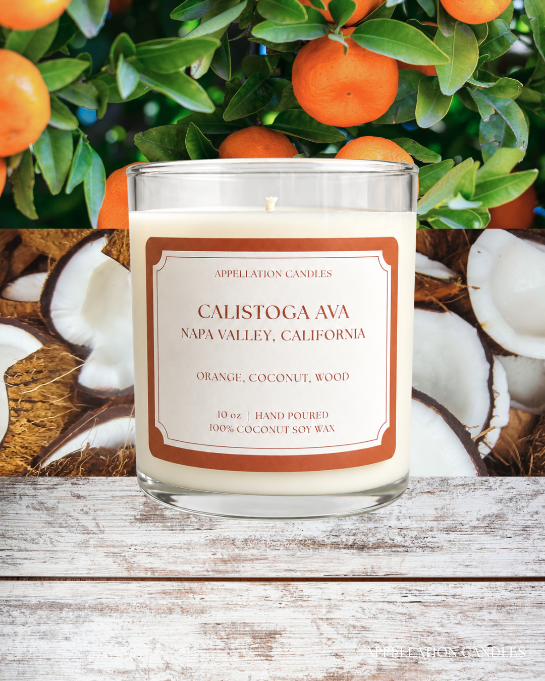 Calistoga AVA Candle - Orange, Coconut, Wood