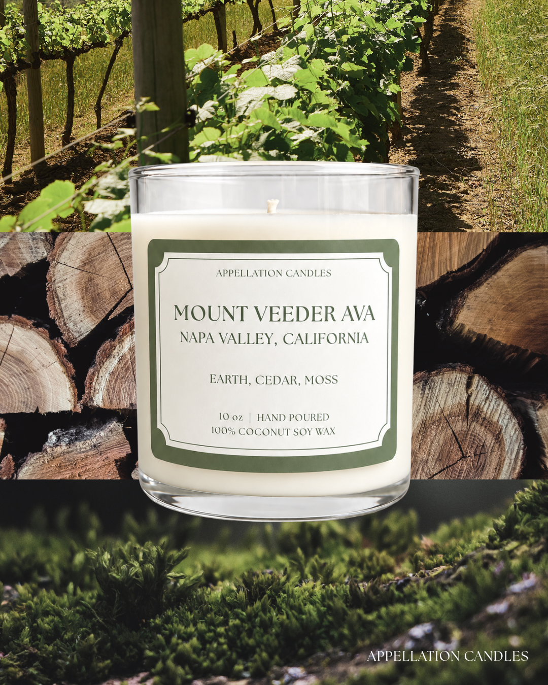 Mount Veeder AVA Candle - Earth, Cedar, Moss
