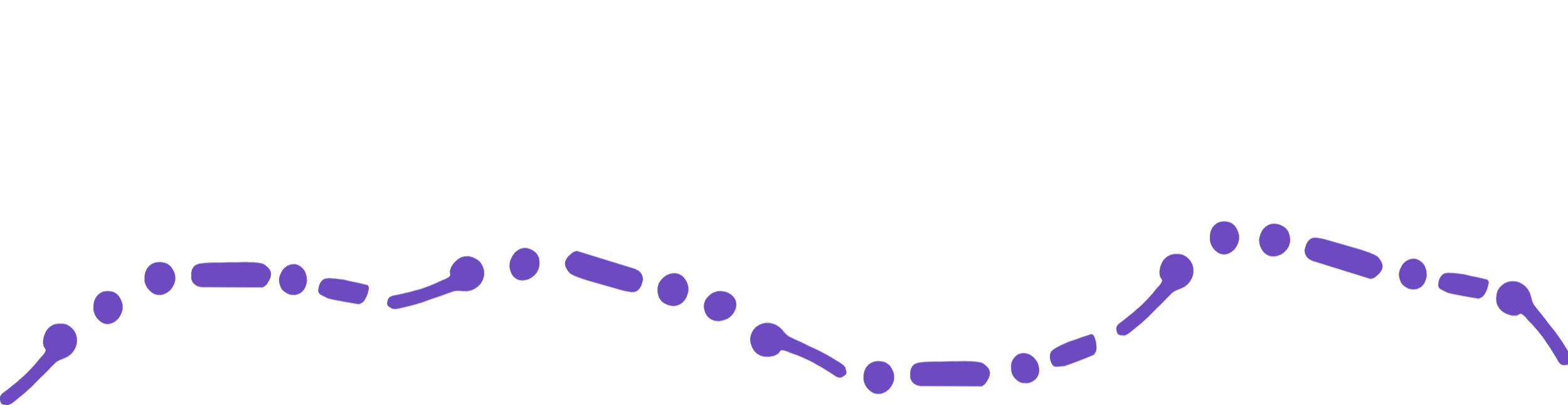 A black background with a purple dashed line that forms a wavy pattern.