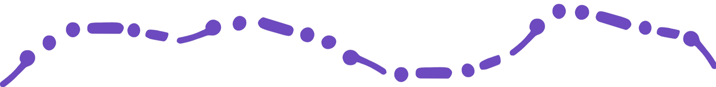 Dotted line drawing with various curved solid shapes on a black background.