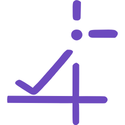 A purple house icon with a checkmark inside, next to the number 4.