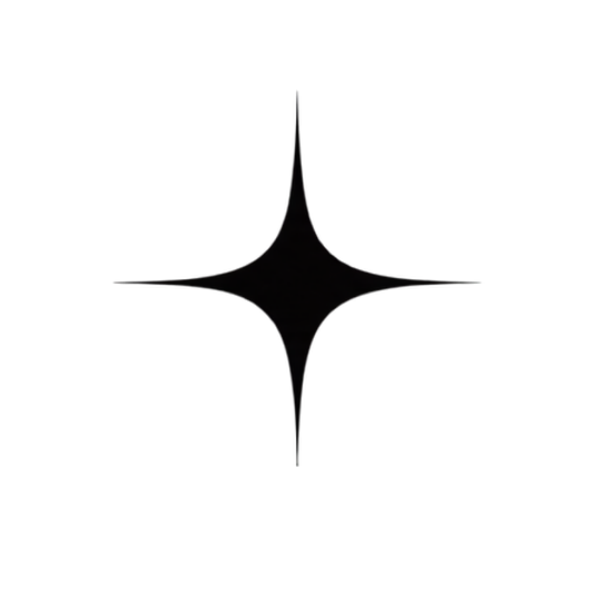 Transparent background with a black, reflective, stylized diamond-shaped logo in the center.