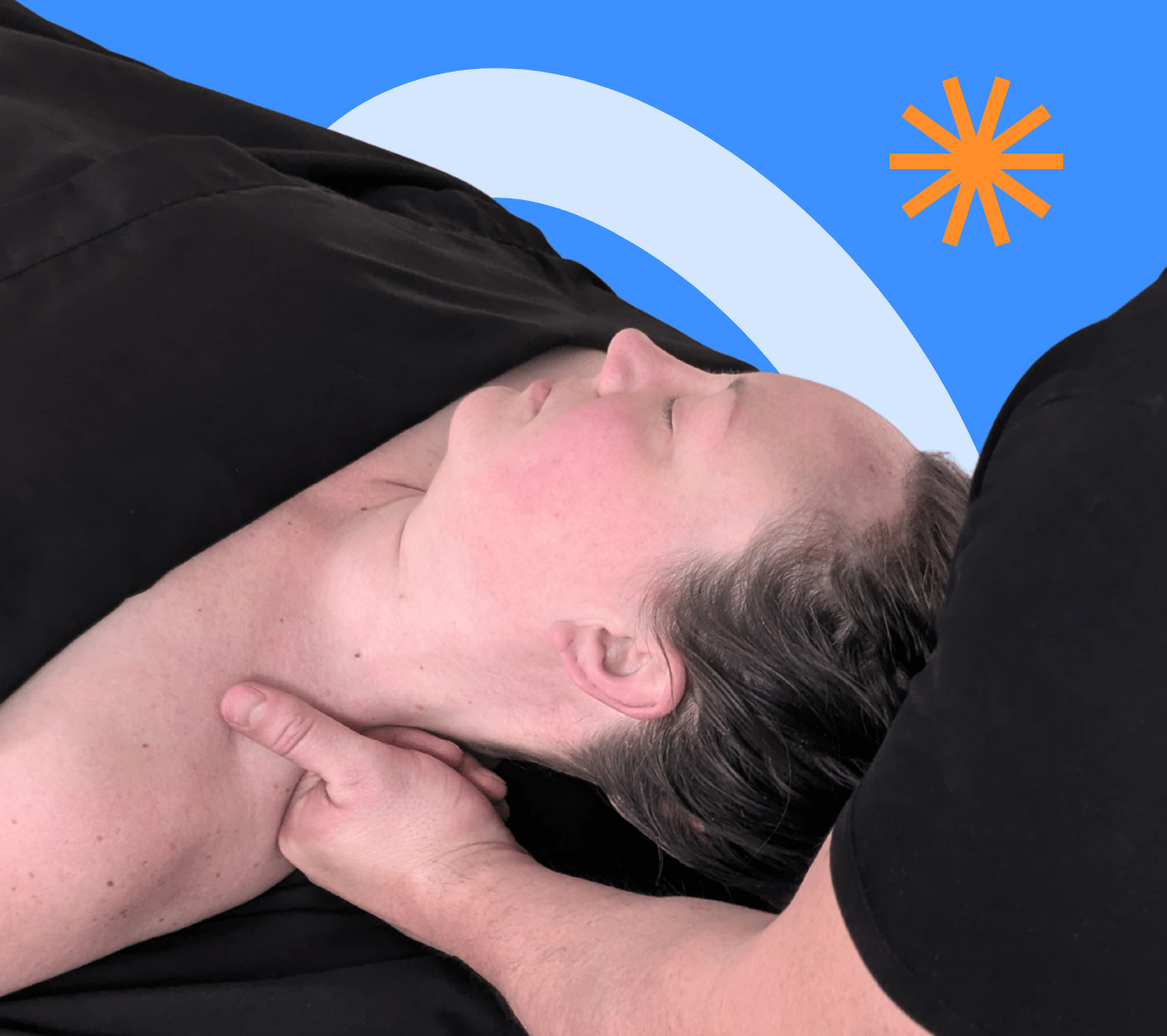 Targeted neck massage therapy relieving tech neck and desk pain in a Bellevue home.