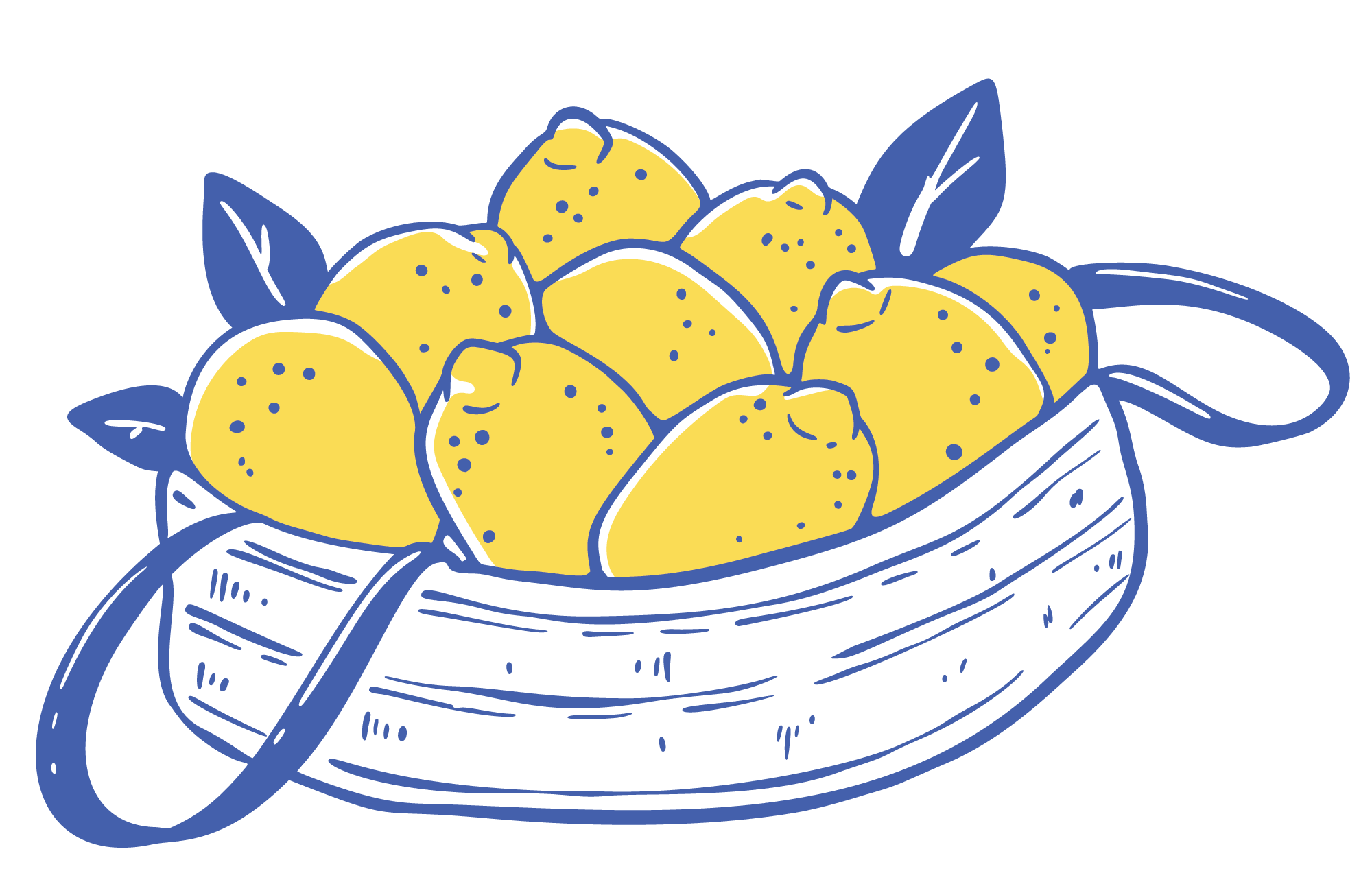 Drawing of a basket filled with lemons and leaves representing therapy, supervision, and EMDR in Colorado.