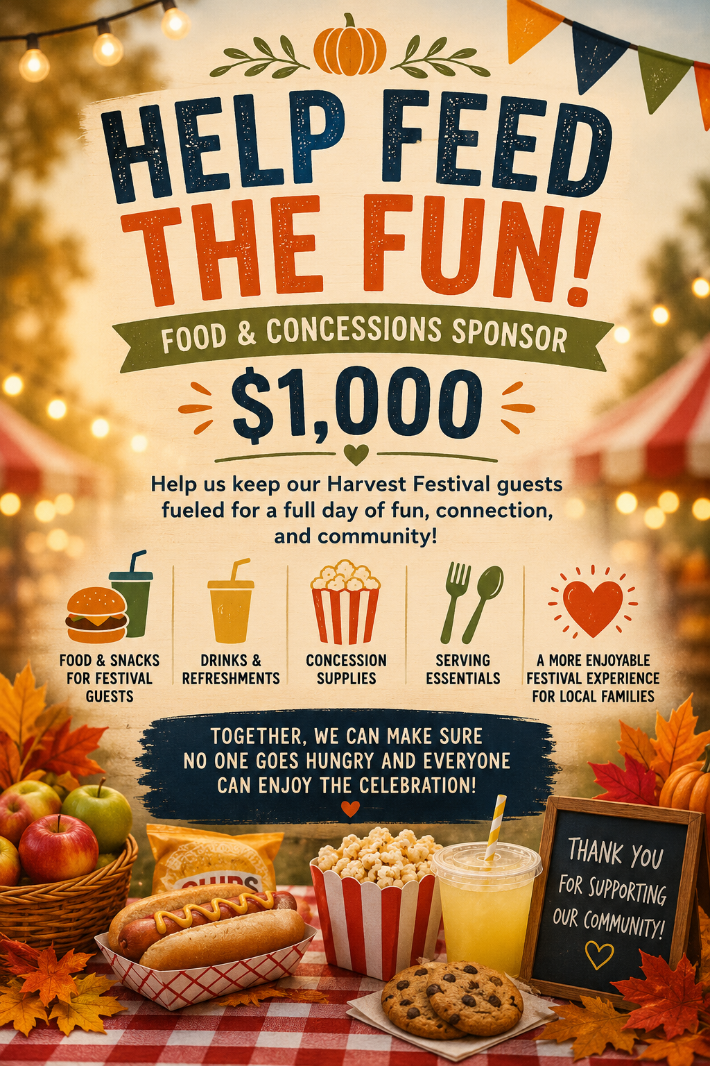Help Feed the Fun — $1,000 Food & Concessions Sponsor