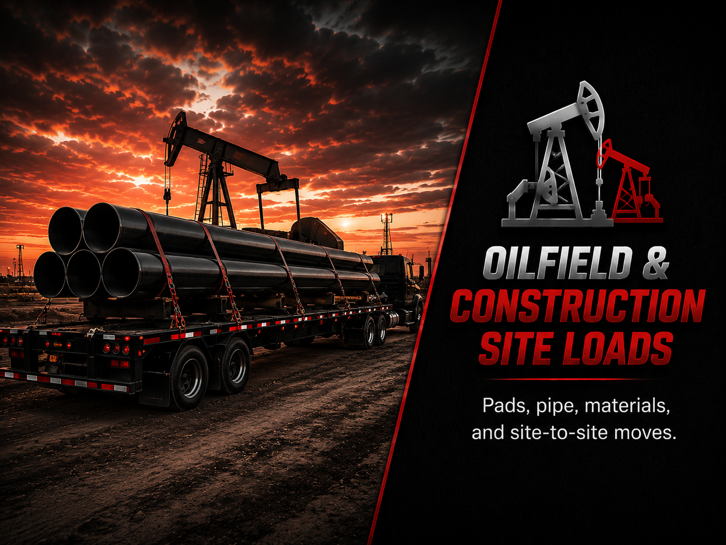 oilfield items on trailer