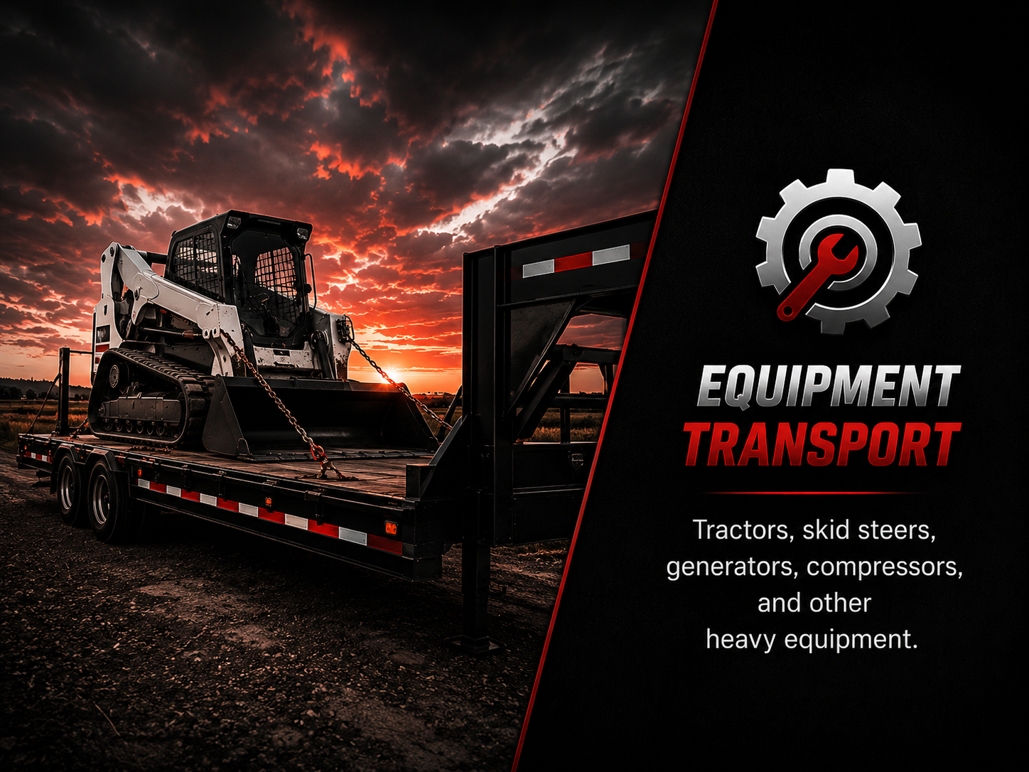 equipment on flatbed