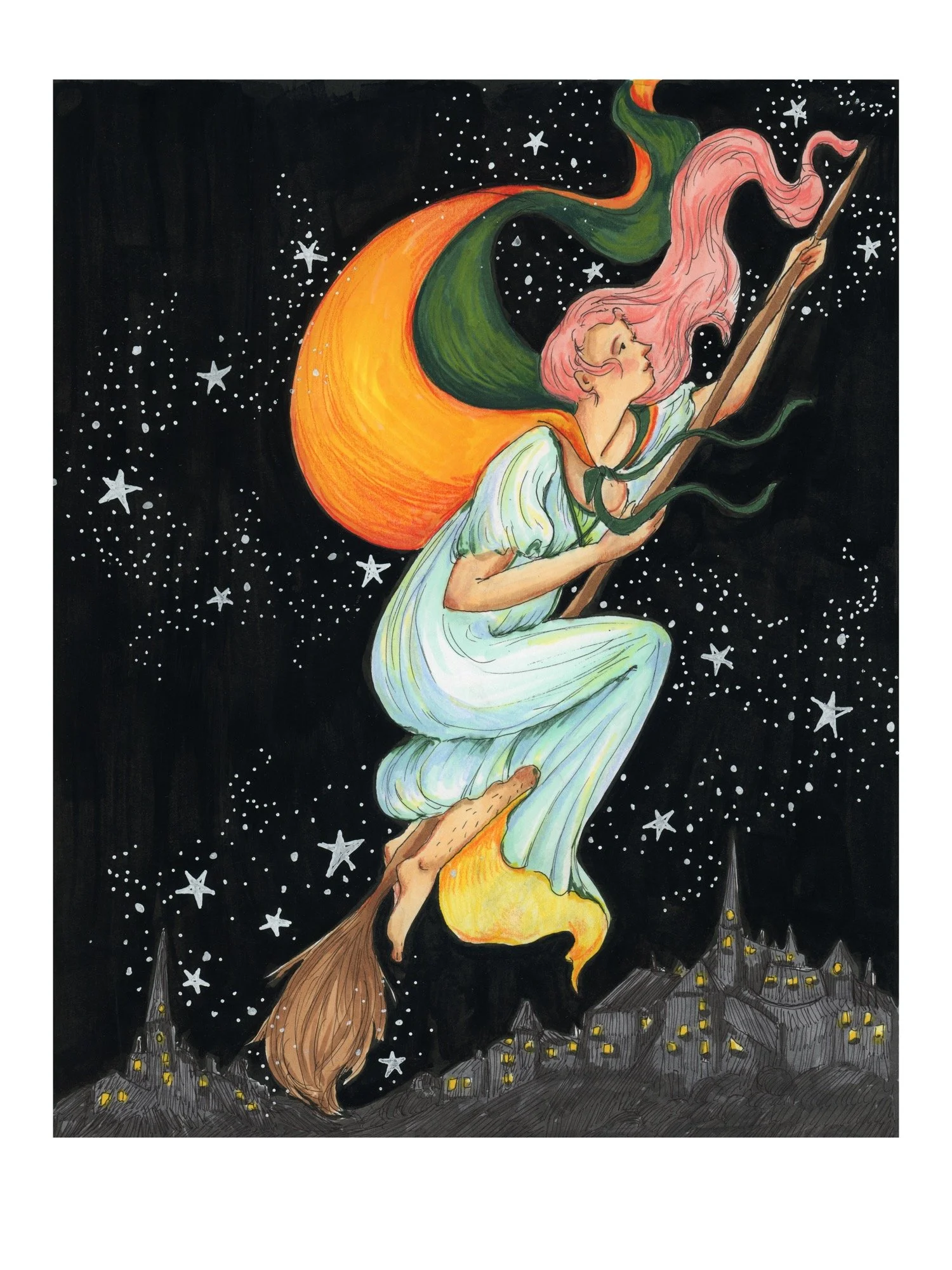 Lillian Flies at Night Archival Print