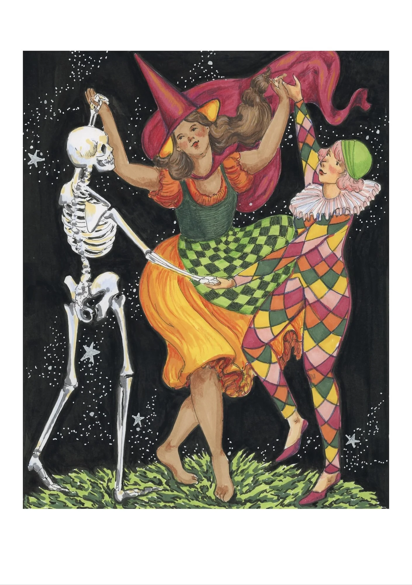 Fate's Trio Dancing A5 Fine Art Print