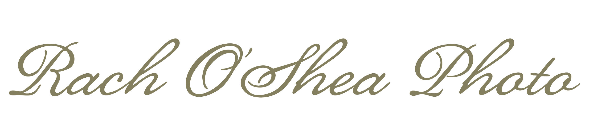 The text 'Rach O'Shea Photo' in cursive font
