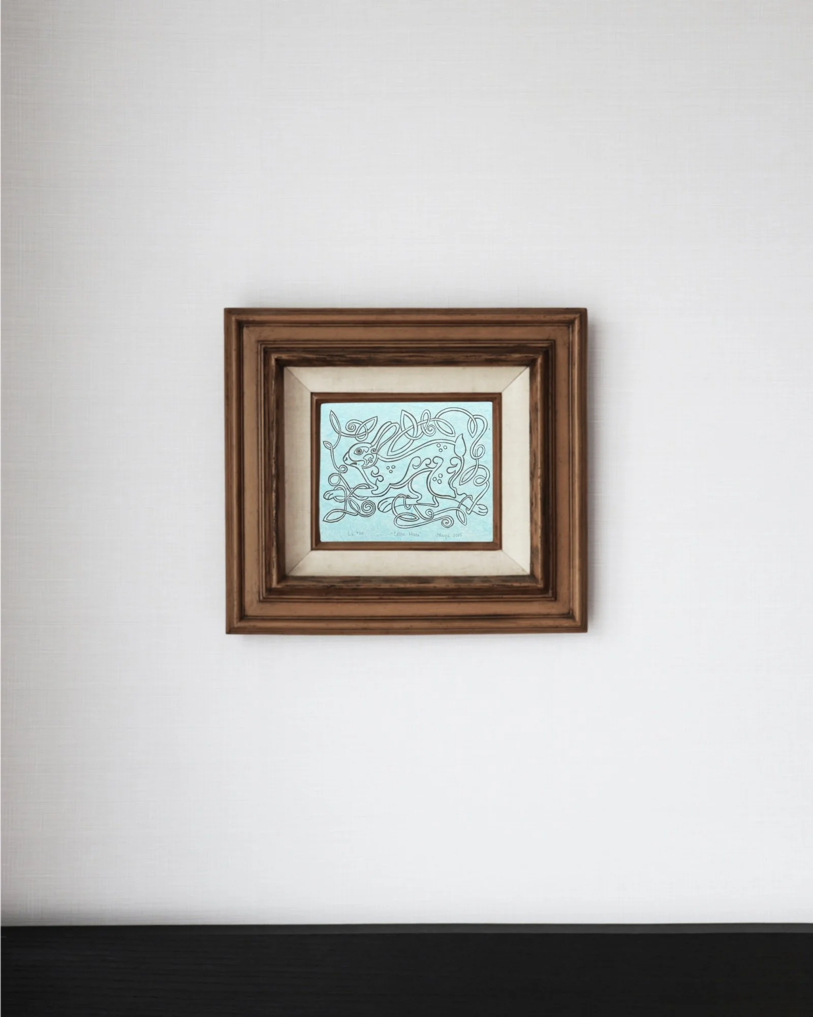 Celtic hare framed blue.jpg