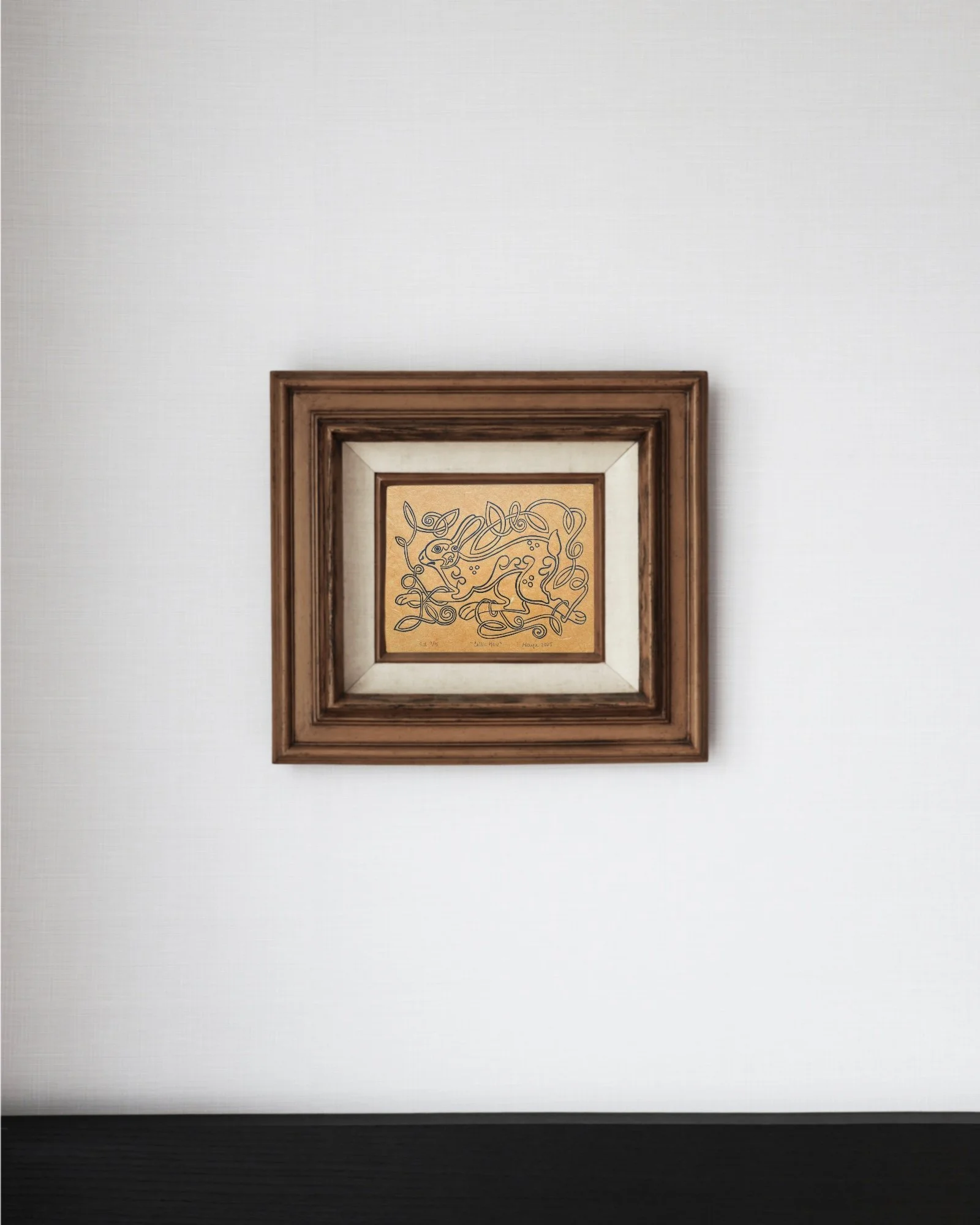 Celtic hare framed orange.jpg