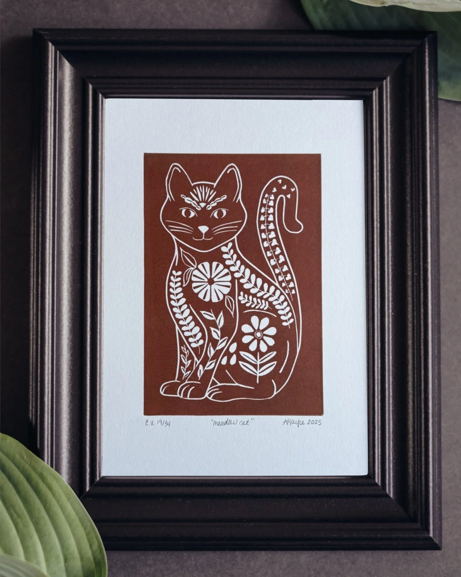 Meadow Cat Brick Red 8.5x11 Framed.jpg