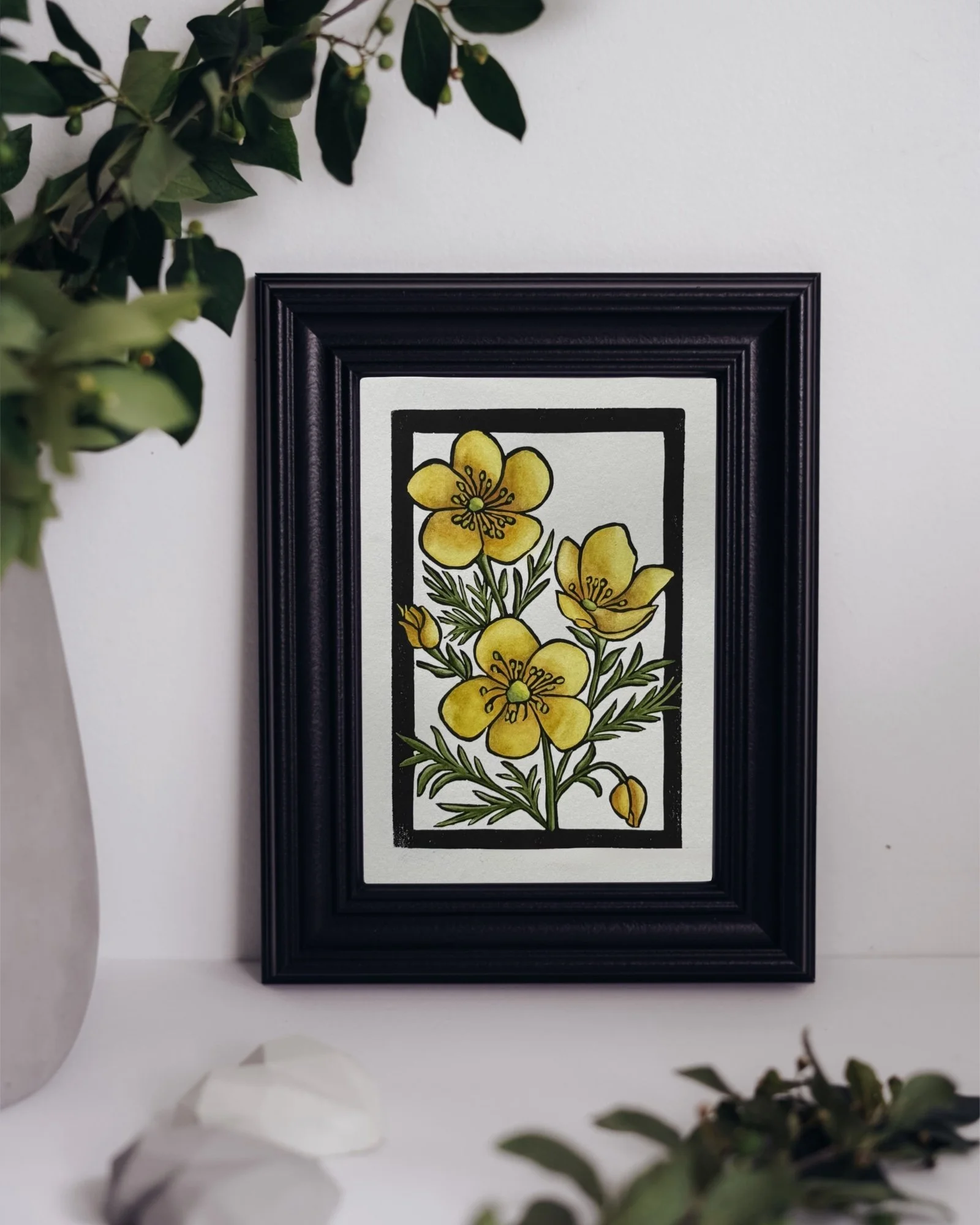 Buttercup Watercolor Framed.jpg