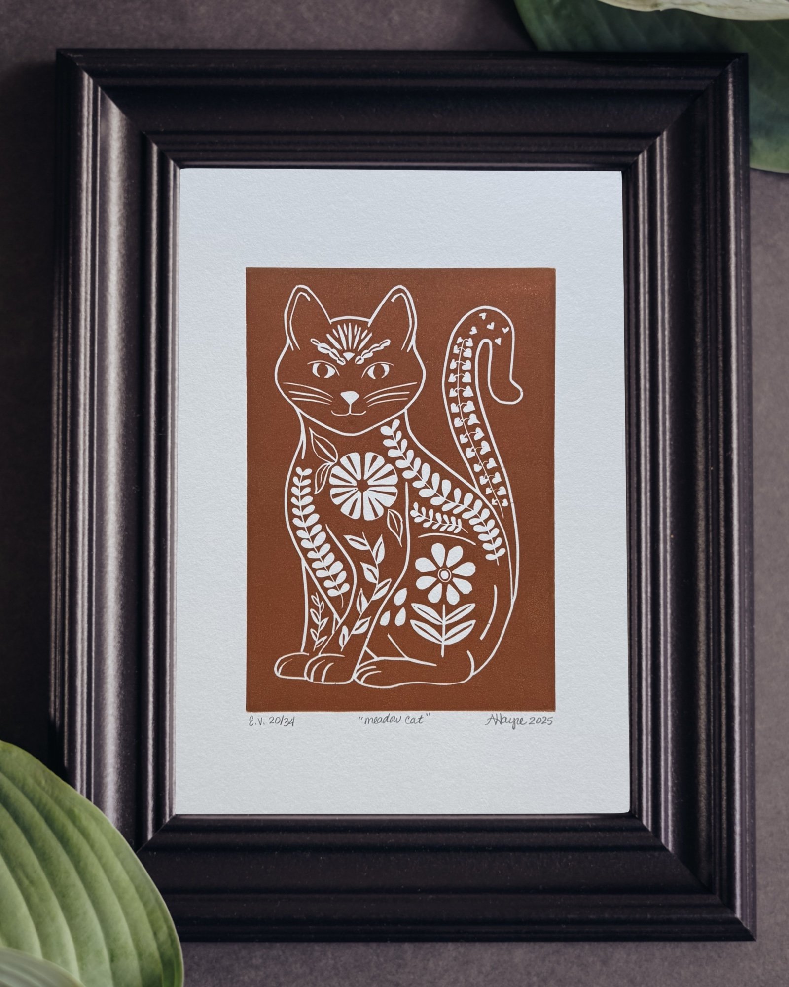 Meadow Cat Terracotta 8.5x11 Framed.jpg